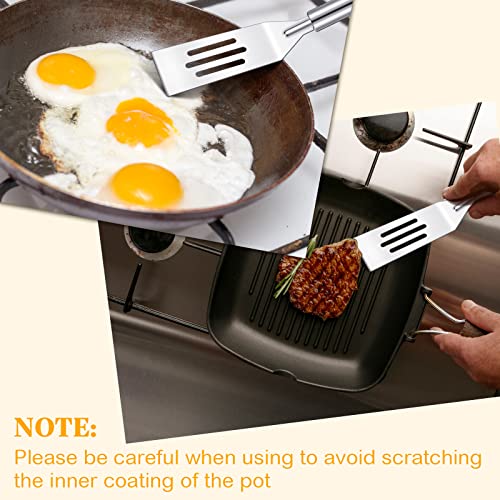 Remagr 3 Pcs Small Spatula Thin Narrow Silicone Serving Spatula Kitchen Cooking Nonstick Stainless Steel Slotted Turner Pan Flipper for Egg Crepe Cake Fish Pancake Cookie - Image 4