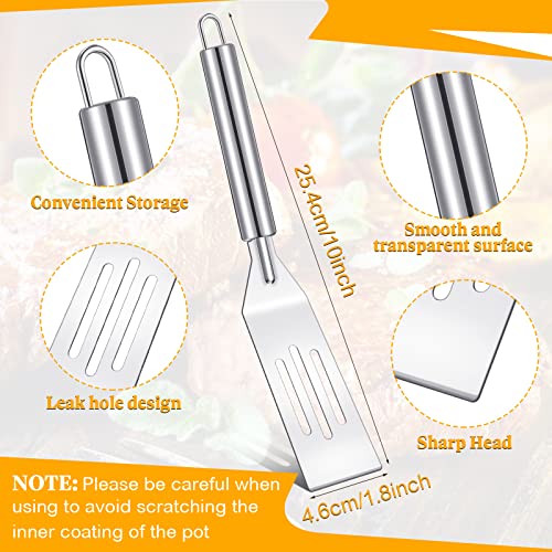Remagr 3 Pcs Small Spatula Thin Narrow Silicone Serving Spatula Kitchen Cooking Nonstick Stainless Steel Slotted Turner Pan Flipper for Egg Crepe Cake Fish Pancake Cookie - Image 3