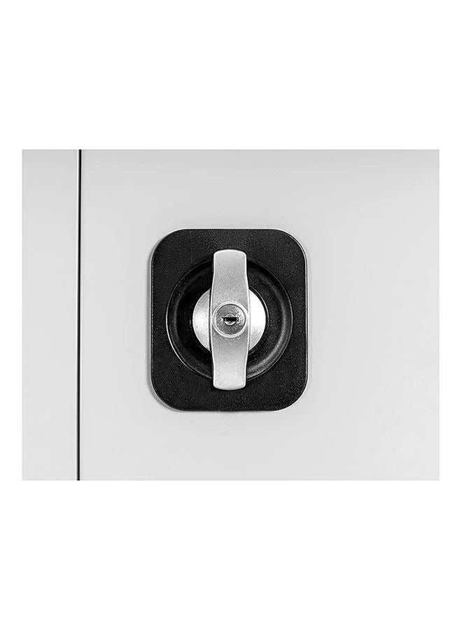 كستم ديكو خزانة ملفات معدنية فولاذية مزودة بقفل مفتاح وأرفف قابلة للتعديل | خزانة تخزين مكتبية آمنة للملفات والمستندات واللوازم | أبيض - Image 2