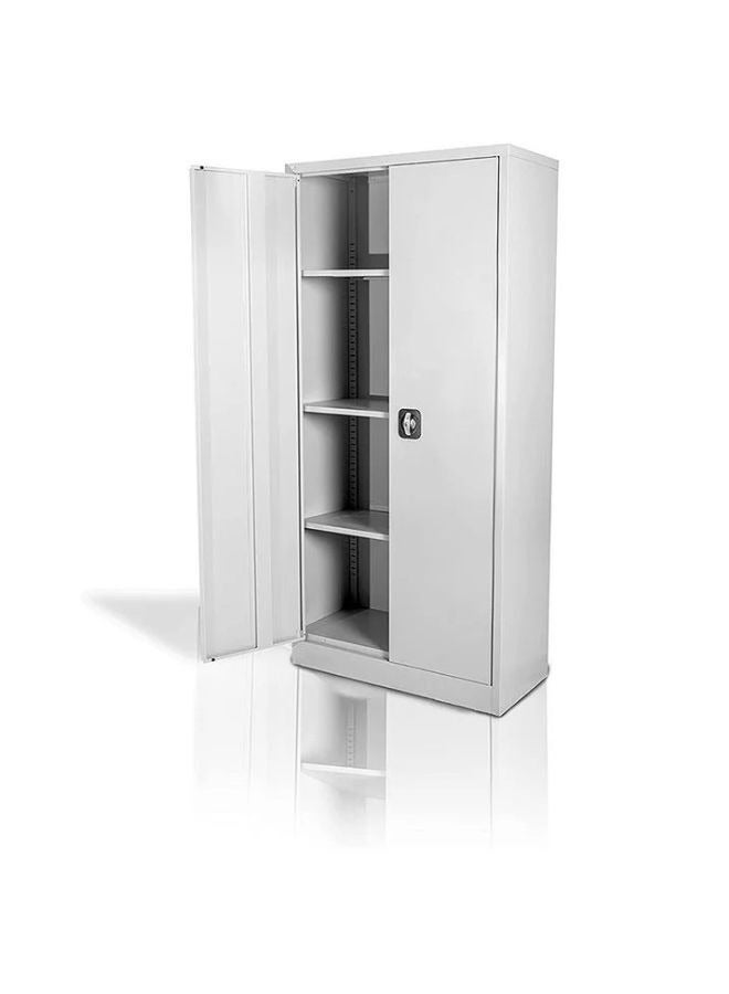 كستم ديكو خزانة ملفات معدنية فولاذية مزودة بقفل مفتاح وأرفف قابلة للتعديل | خزانة تخزين مكتبية آمنة للملفات والمستندات واللوازم | أبيض - Image 3