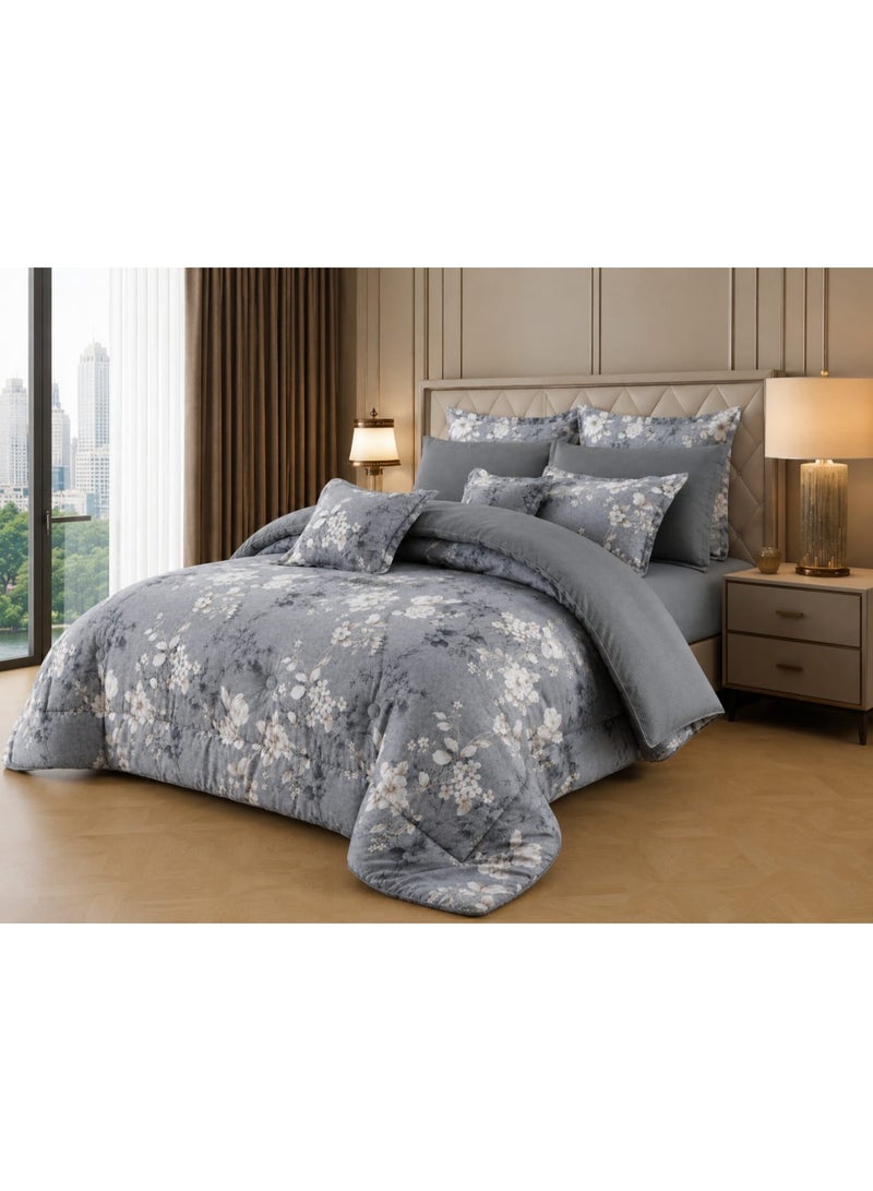 Double bed sheet set, 8 pieces, semi-cotton, summer pattern – elegant design and perfect comfort for all warm seasons - Image 1