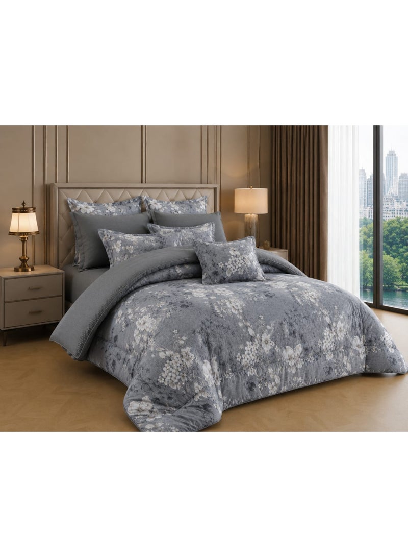 Double bed sheet set, 8 pieces, semi-cotton, summer pattern – elegant design and perfect comfort for all warm seasons - Image 2