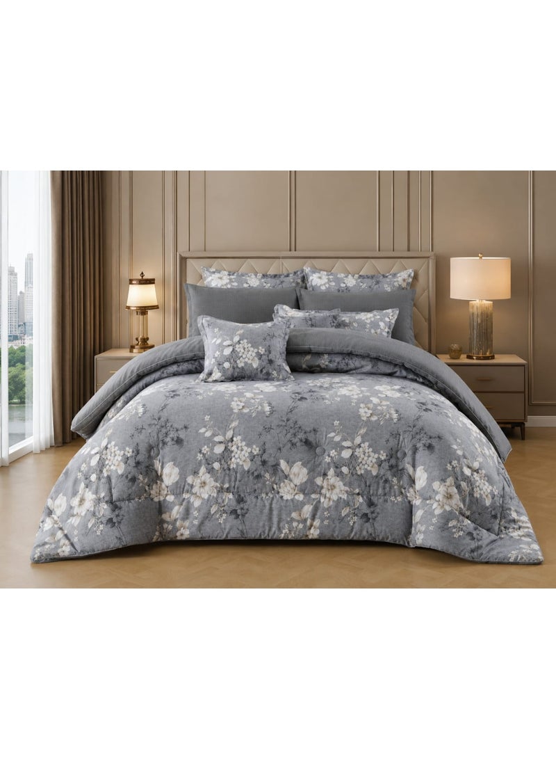 Double bed sheet set, 8 pieces, semi-cotton, summer pattern – elegant design and perfect comfort for all warm seasons - Image 3