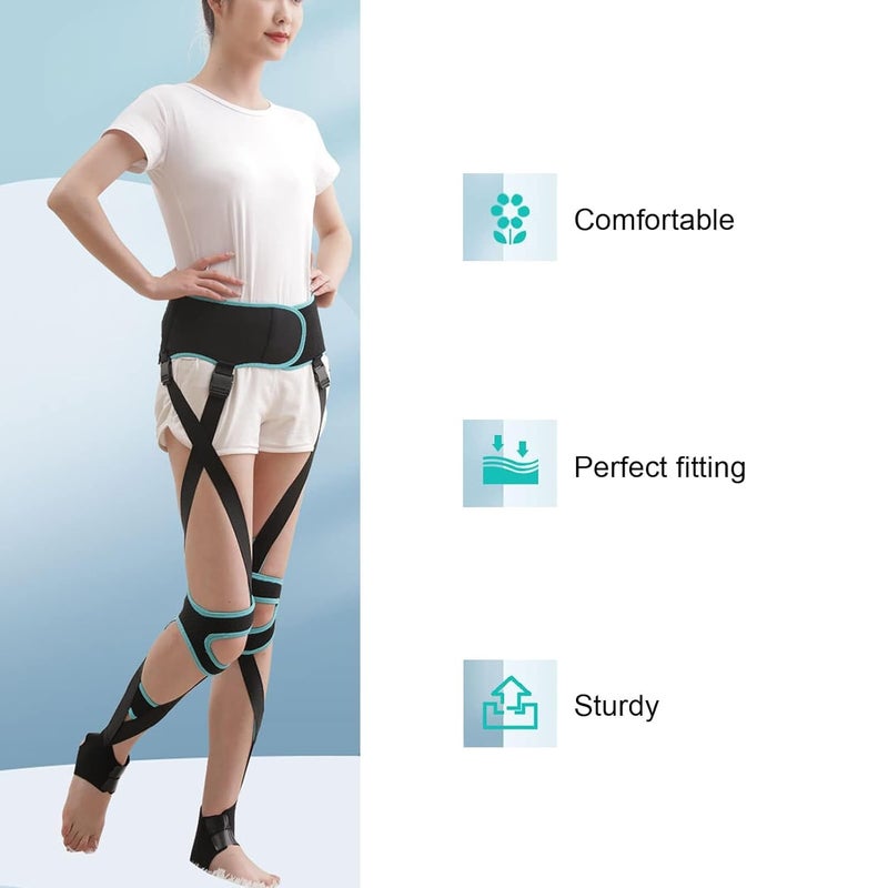 Luckam O/X Leg Type Correction Belt, Elasticity Leg Posture Corrector Band Unisex Teens Legs Bandage Strap, Lightweight Pediatric Straighten Belt for Day and Night Black (Large) - Image 3