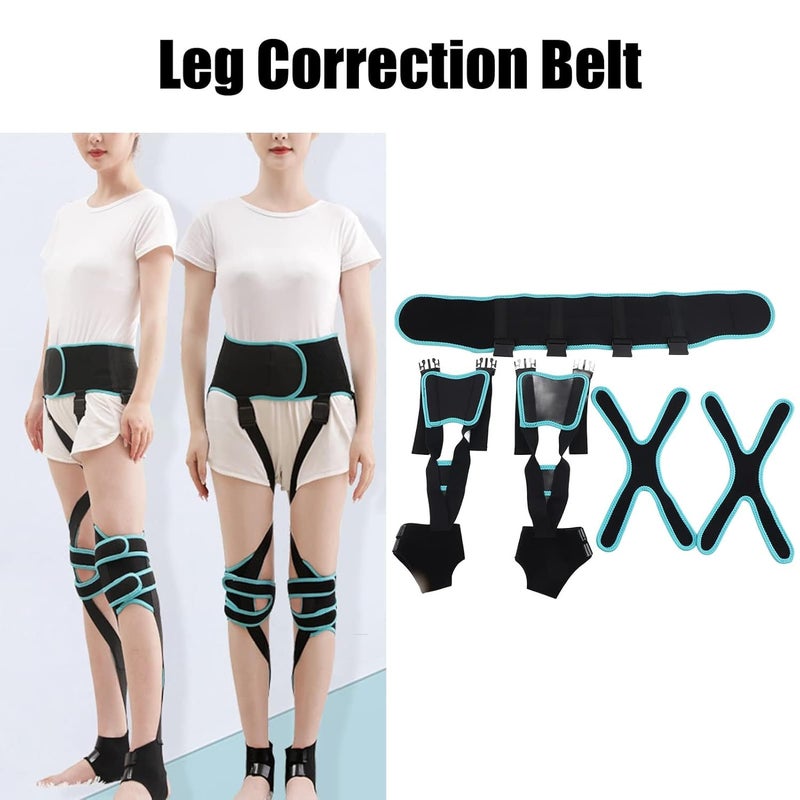 Luckam O/X Leg Type Correction Belt, Elasticity Leg Posture Corrector Band Unisex Teens Legs Bandage Strap, Lightweight Pediatric Straighten Belt for Day and Night Black (Large) - Image 2