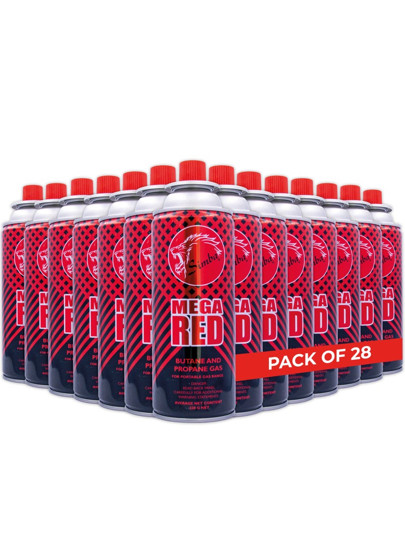 Simba 28 Piece Butane Gas Cartridge 220g-400ml - Image 1