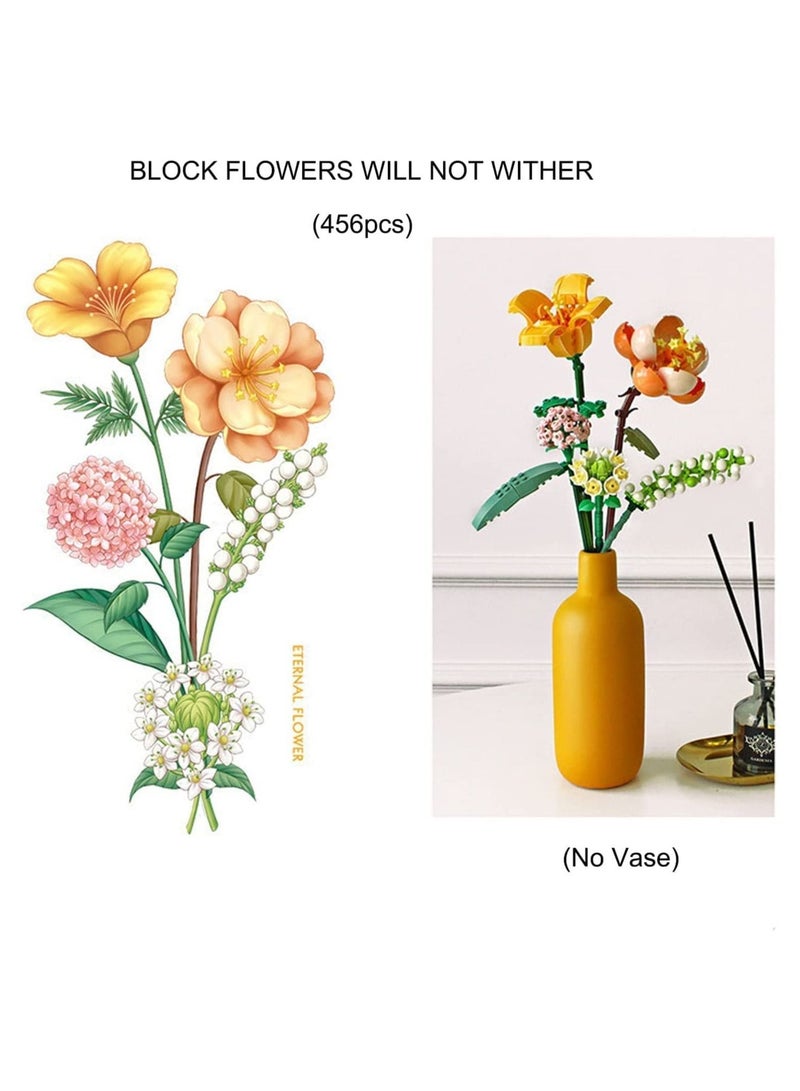 واي آند دي Flower Bouquet Building Blocks, Kit, Artificial Flowers Toys Creative Project for Adults Botanical Collection Compatible with Lego 456 - Image 2