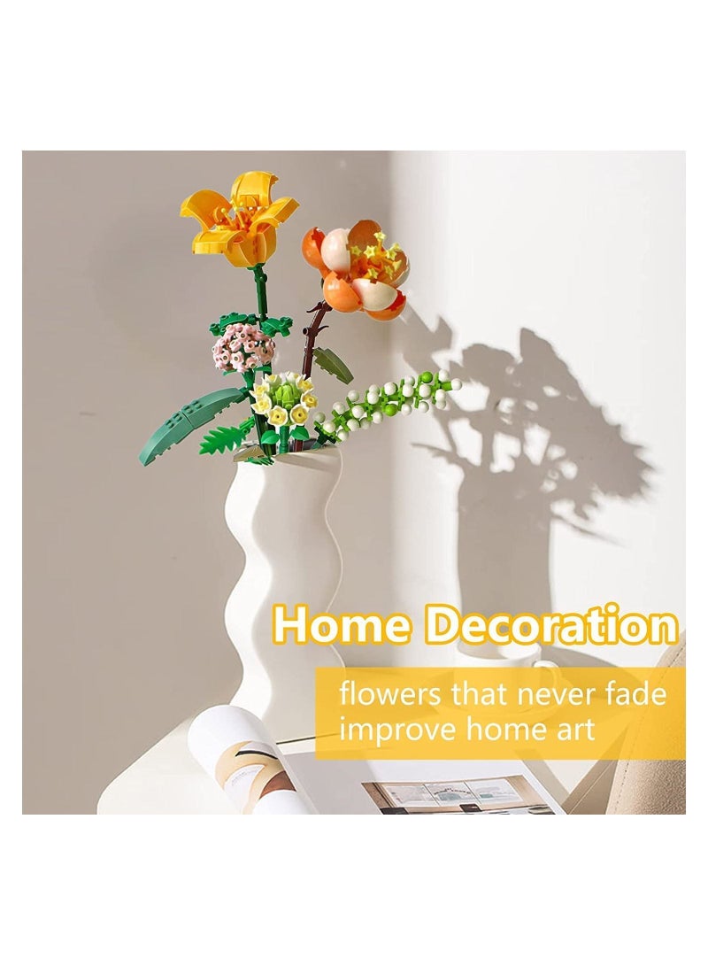 واي آند دي Flower Bouquet Building Blocks, Kit, Artificial Flowers Toys Creative Project for Adults Botanical Collection Compatible with Lego 456 - Image 5