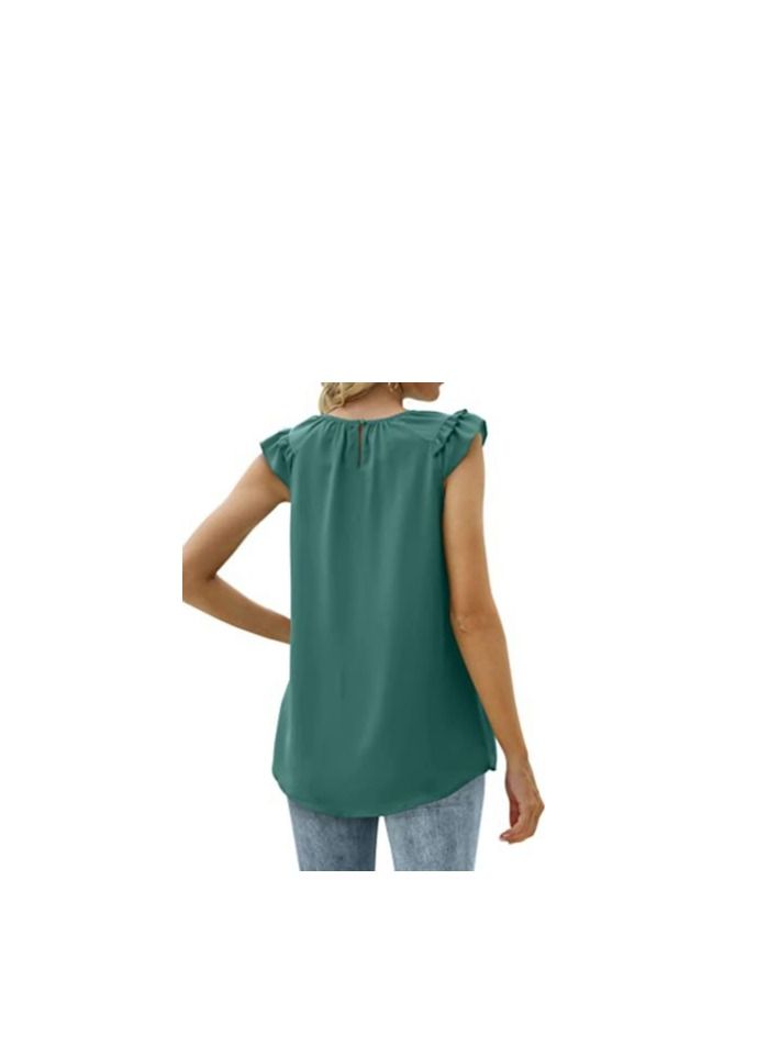 Loquat Women's Summer New Sleeveless Round Neck Chiffon Pleated Vest  - Image 2