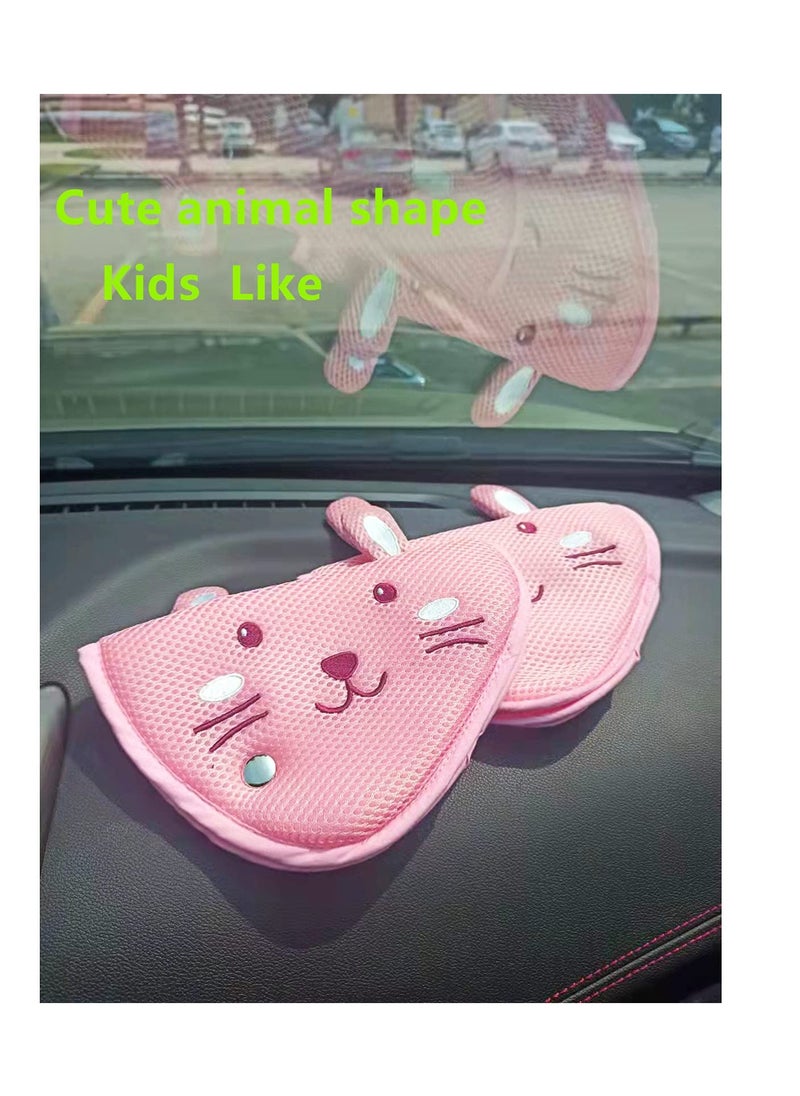 SYOSI Seat Belt Adjuster Suit for Kids, Pink, Keep Seatbelt Away from Child's Neck, Firm Auto Shoulder Neck Strap Adjuster, Soft and Breathable with Small Animal Shape  - Image 2