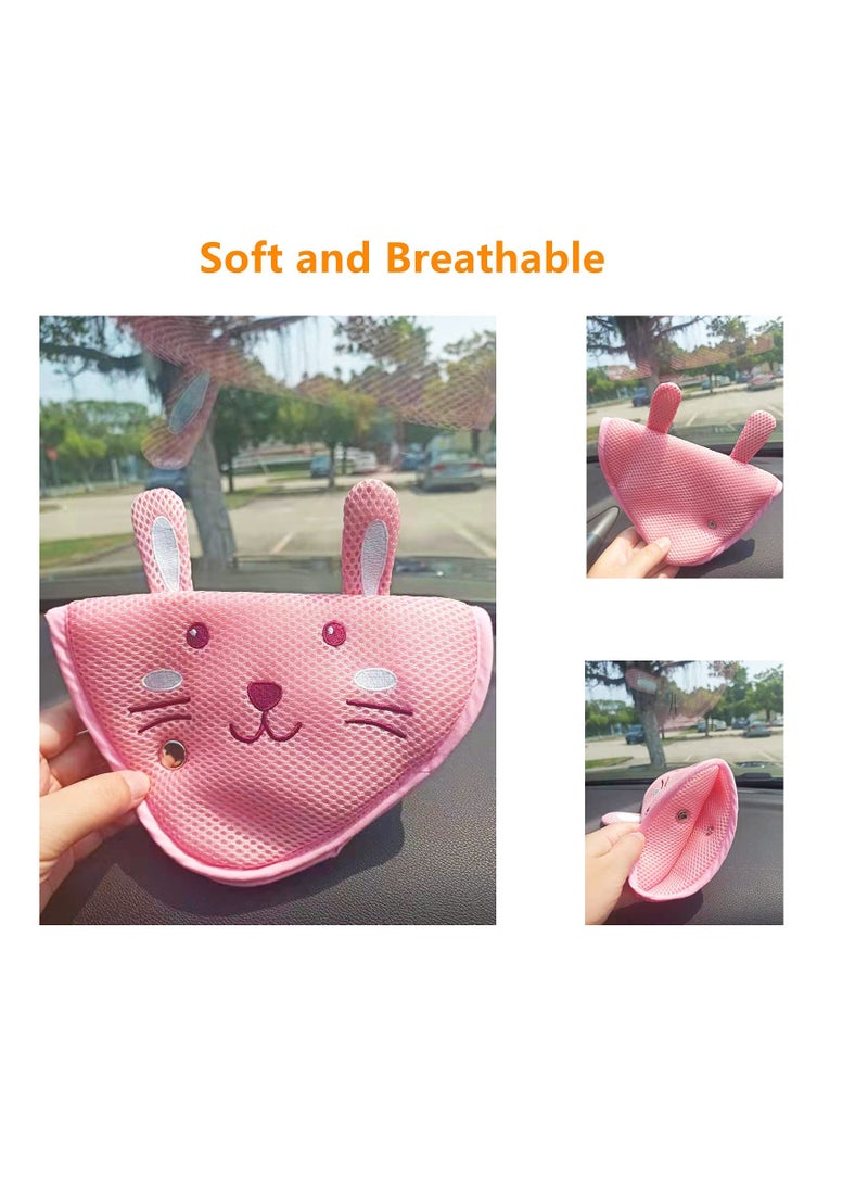 SYOSI Seat Belt Adjuster Suit for Kids, Pink, Keep Seatbelt Away from Child's Neck, Firm Auto Shoulder Neck Strap Adjuster, Soft and Breathable with Small Animal Shape  - Image 4
