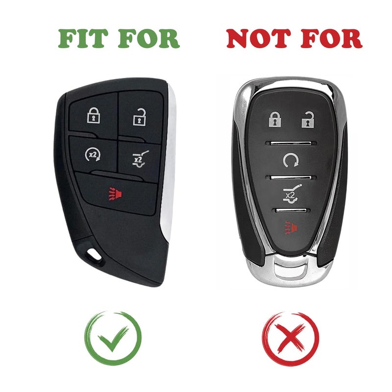 TANDRIVE Key Fob Cover for 2025 2024 Chevy Equinox Traverse GMC Acadia and 2025-2021 Buick Envision  5 Button  Silicone  2-Pack  Black - Image 2