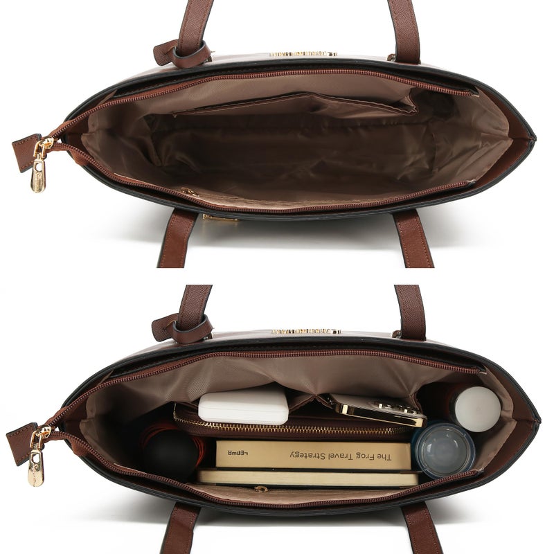 Soperwillton Handbags and Purses for Women Shoulder Tote Bags Top Handle Satchel Purse Set 5pcs - Image 4