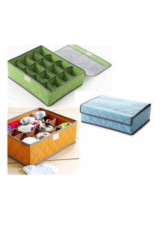YUXANA YUXANA 24 Slots Bamboo Charcoal Storage Box Case Folding Wardrobe Drawer for Socks and Underwear  - Image 1