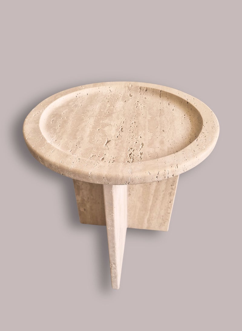 Generic Travertine table dia 36 cm  - Image 1