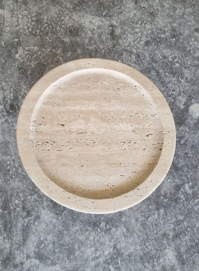 Generic Travertine table dia 36 cm  - Image 3