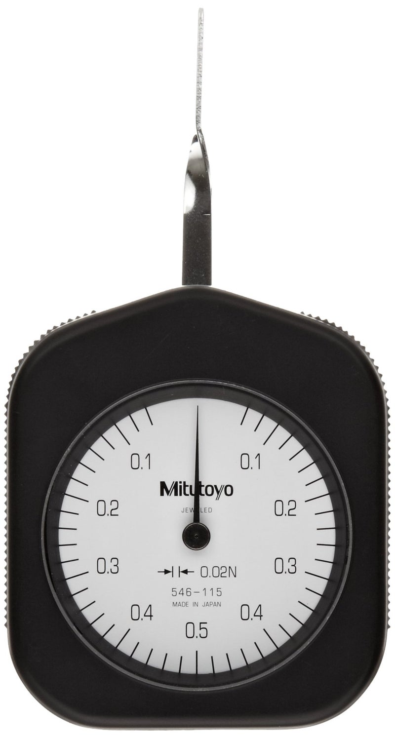 Mitutoyo 546-115 Standard Dial Tension Gauge, 0.02N Graduation, 0.06-0.5N Range - Image 1
