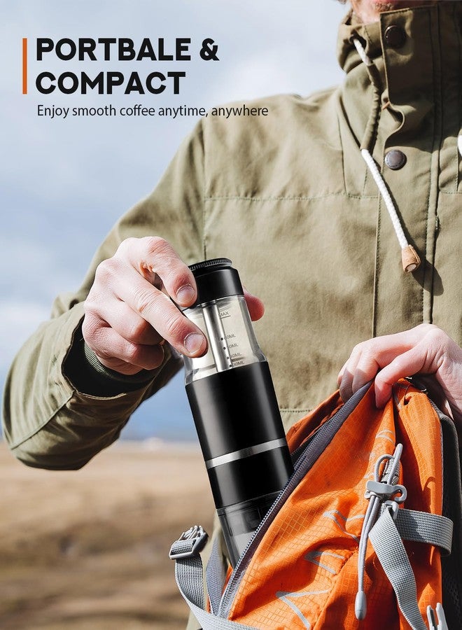 PHCOHIDO Portable Coffee Maker for Travel & Camping, Travel Lightweight Coffee Machines, Manually Operated, Compatible with Ground Coffee & NS Capsule Black - Image 2