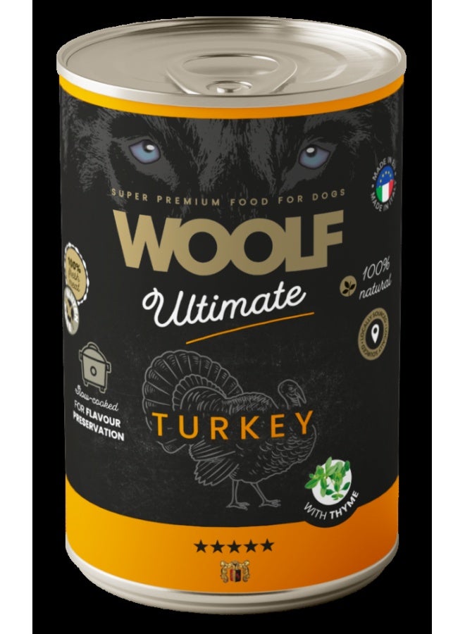 Woolf Ultimate Canned Dog Food - Turkey With Thyme 400 g
