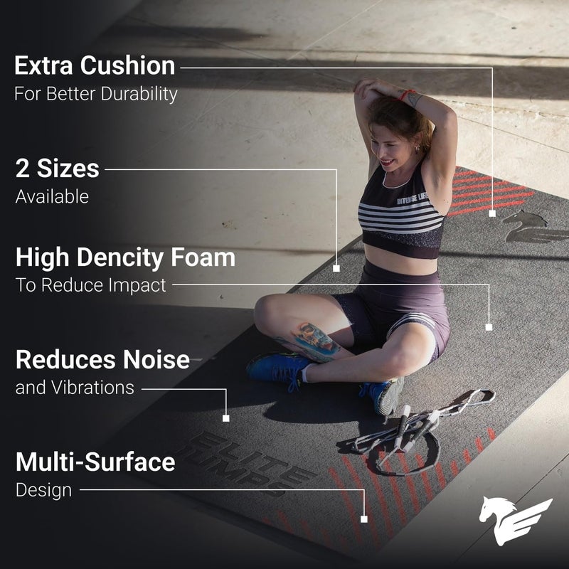 EliteSRS Elite Jumps Premium Jump Rope Mat- Large Format Indoor/Outdoor Non Slip Mat - Home Workout Exercise Mat -Suitable for All Surfaces - Standard - Image 2