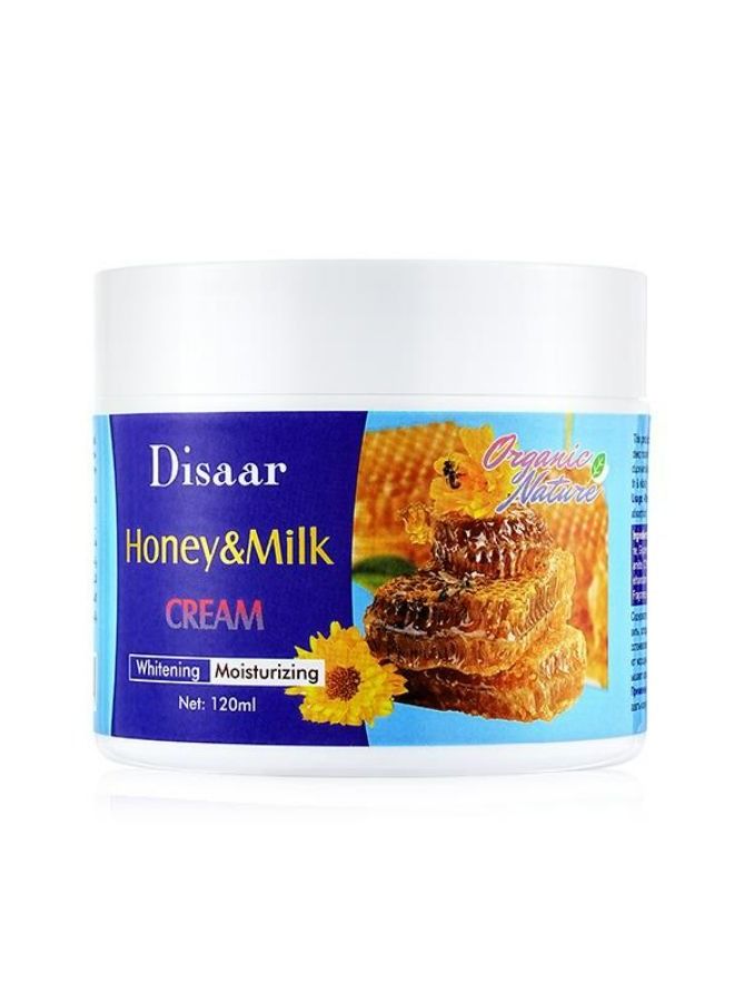 Disaar Beauty Moisturizing Cream Natural Honey Milk Anti-Acne Reduce Wrinkles Minimize Pores Repair Face Body Skin 120 ml - Image 1