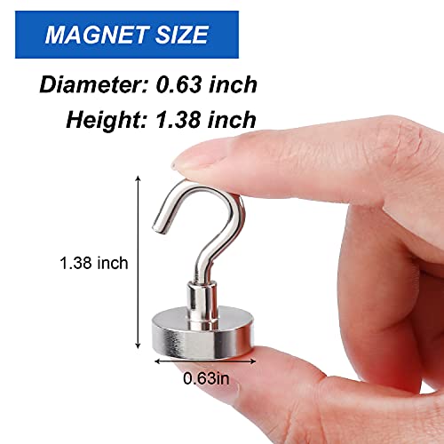 LOVIMAG Neodymium Strong Magnetic Hooks,30Lbs Rare Earth Magnets Heavy Duty with Hook for Refrigerator,Ceiling Magnets for Hanging,Cruise,Curtain and Kitchen etc- 45 Pack - Image 2