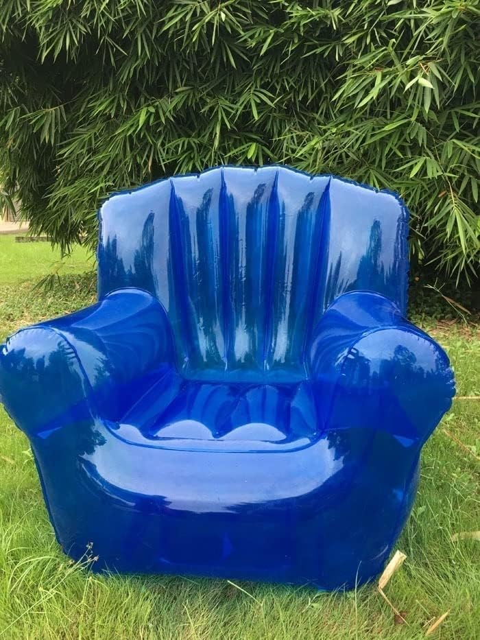 Transparent Inflatable Couch Chair Sofa Double Persons Clear Inflatable Chair Blow Up Couch Bean Bag Lazy Sofachair Camping Furniture for Backyard Lakeside Beach Traveling Campin, Yellow, One Size - Image 1