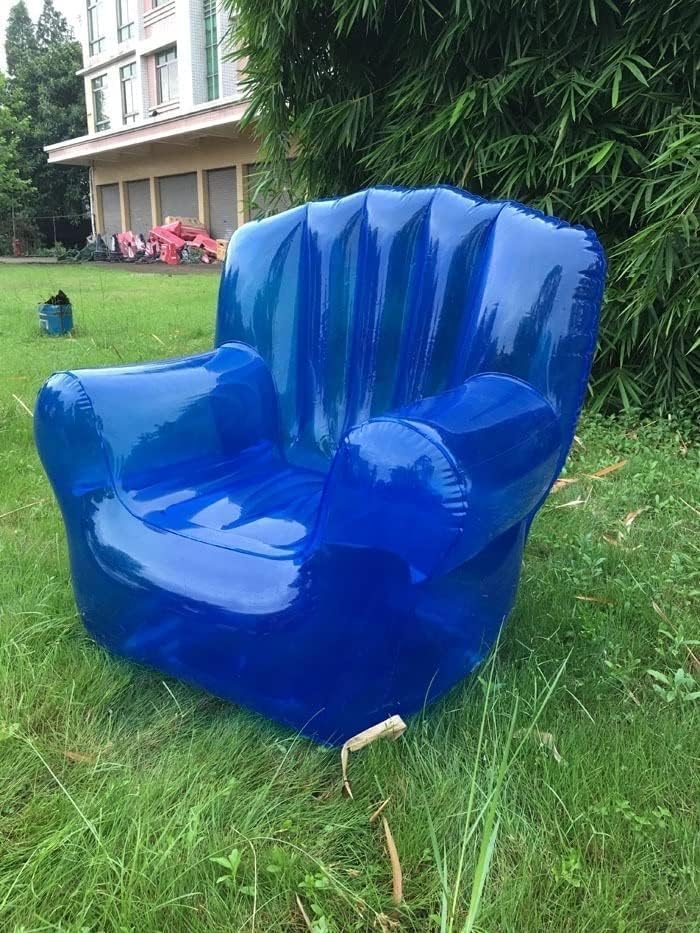 Transparent Inflatable Couch Chair Sofa Double Persons Clear Inflatable Chair Blow Up Couch Bean Bag Lazy Sofachair Camping Furniture for Backyard Lakeside Beach Traveling Campin, Yellow, One Size - Image 3