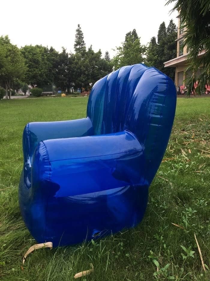 Transparent Inflatable Couch Chair Sofa Double Persons Clear Inflatable Chair Blow Up Couch Bean Bag Lazy Sofachair Camping Furniture for Backyard Lakeside Beach Traveling Campin, Yellow, One Size - Image 4
