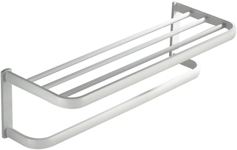 White Towel Rack for Bathroom Garneck Toilet Storage Easy to Use Simple Design - Image 1