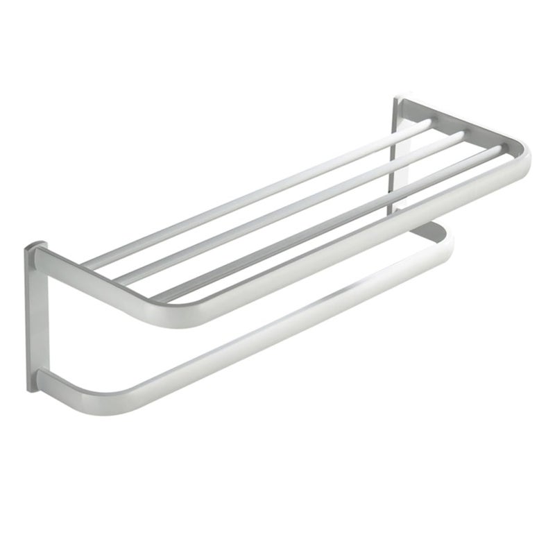 White Towel Rack for Bathroom Garneck Toilet Storage Easy to Use Simple Design - Image 2