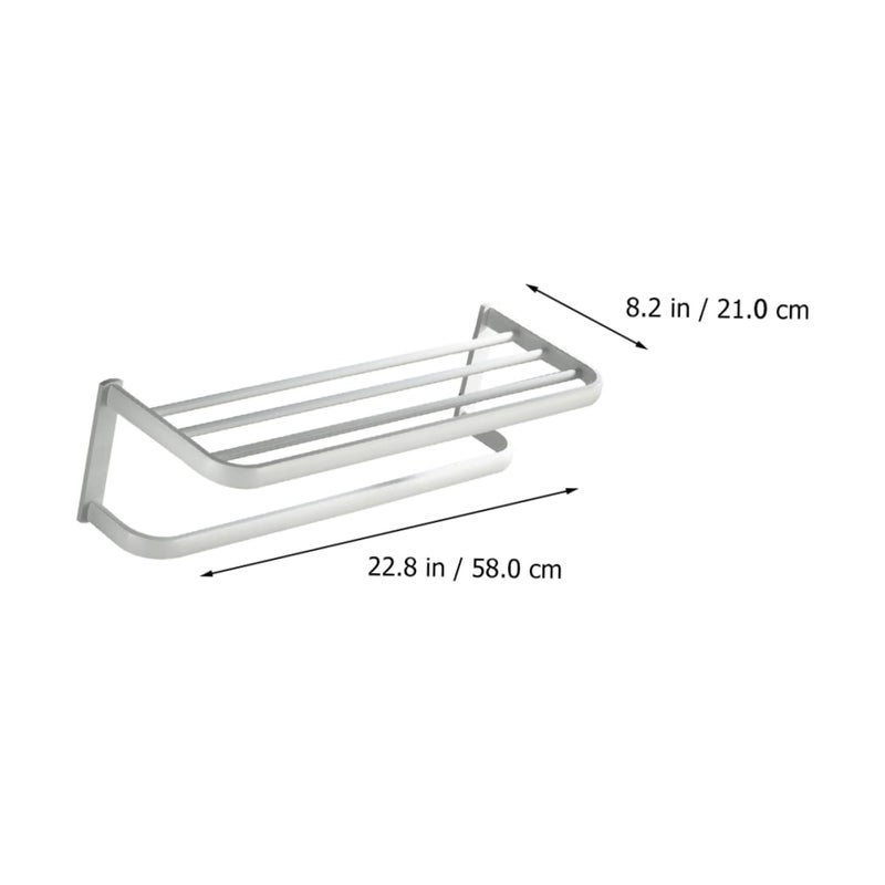 White Towel Rack for Bathroom Garneck Toilet Storage Easy to Use Simple Design - Image 5