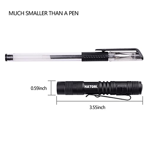 HATORI LED Mini Flashlight, Bright Small Handheld Pocket Flashlights Tactical High Lumens Pen Light for Camping, Outdoor, Emergency, 4 Pack(3.55Inch) - Image 2