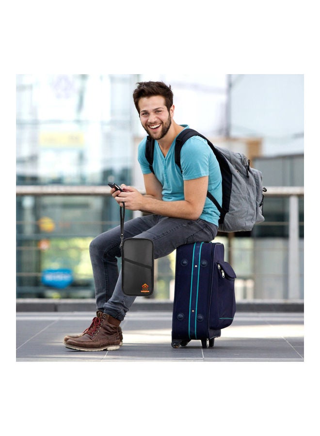 إسكدنيا حقيبة تخزين مستندات مضادة للحريق ومضادة للماء مصنوعة من الألياف الزجاجية ومطلية بالسيليكون ومزودة بسحاب للإغلاق أسود - Image 3