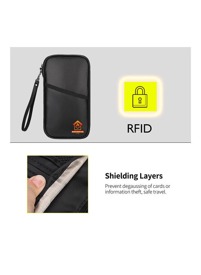 إسكدنيا حقيبة تخزين مستندات مضادة للحريق ومضادة للماء مصنوعة من الألياف الزجاجية ومطلية بالسيليكون ومزودة بسحاب للإغلاق أسود - Image 4