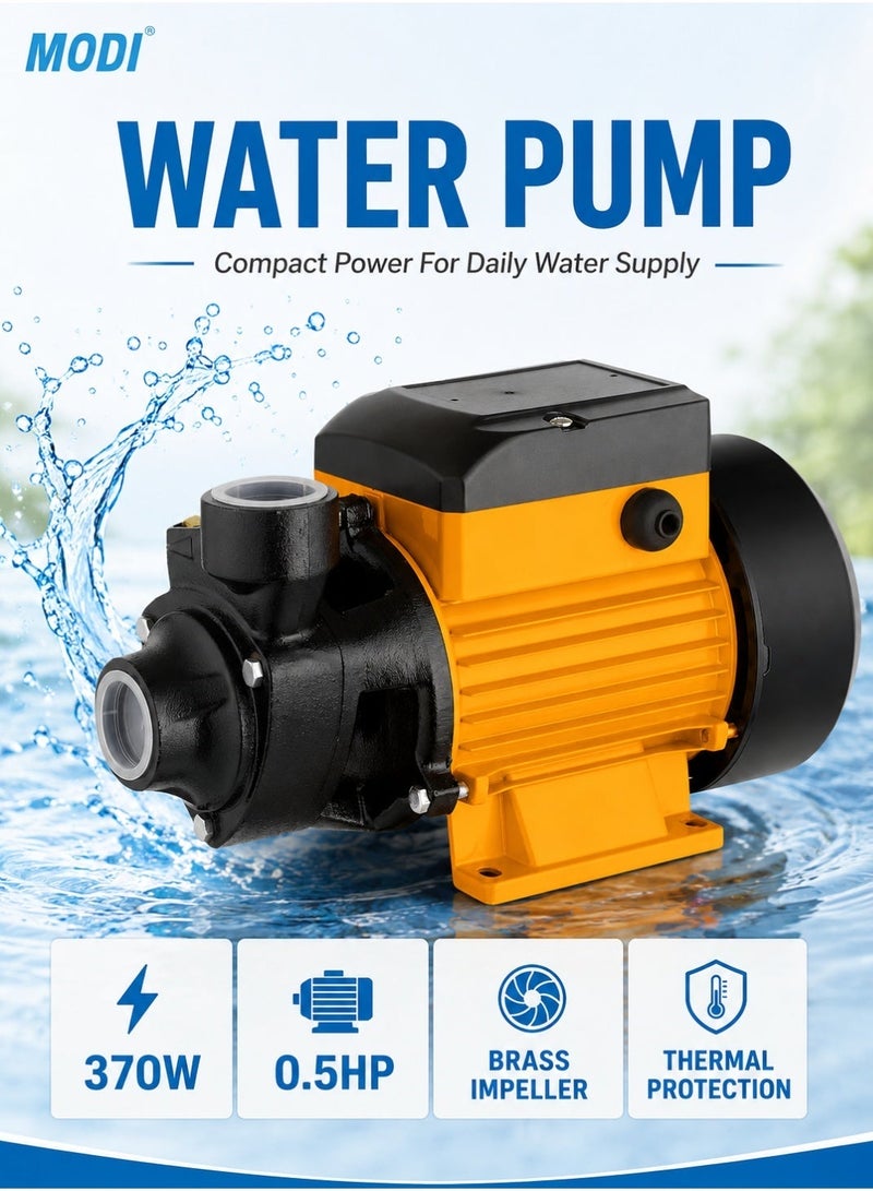 MODI 0.5HP Water Pump 370W Peripheral Pump With Brass Impeller, Thermal Protection, Stainless Steel Shaft, Anti-Rust Body, Low Noise Bearing, 220–240V For Home Water Transfer And Irrigation - Image 1