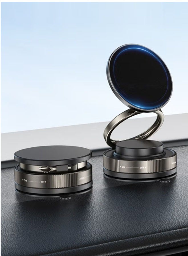حامل هاتف مغناطيسي للسيارة - N54 مغناطيس مزدوج الطبقات يدور 360 درجة، مقاوم للحرارة، نوع عالمي (مع لوحة معدنية) - Image 1