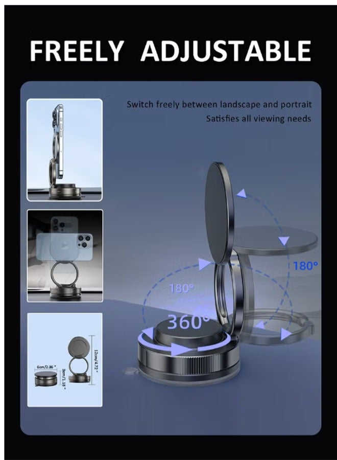 حامل هاتف مغناطيسي للسيارة - N54 مغناطيس مزدوج الطبقات يدور 360 درجة، مقاوم للحرارة، نوع عالمي (مع لوحة معدنية) - Image 2