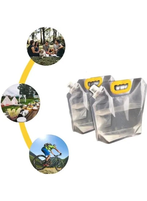 2 Pieces Durable Plastic Drink Bag 2 Liters