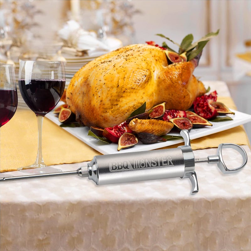 OFG BBQ Monster Meat Injector Syringe Kit with 4 Professional Marinade Injector Needles for BBQ Grill Smoker, Turkey and Brisket; 2-oz Large Capacity, Including Paper User Manual, Recipe E-Book (PDF) - Image 5