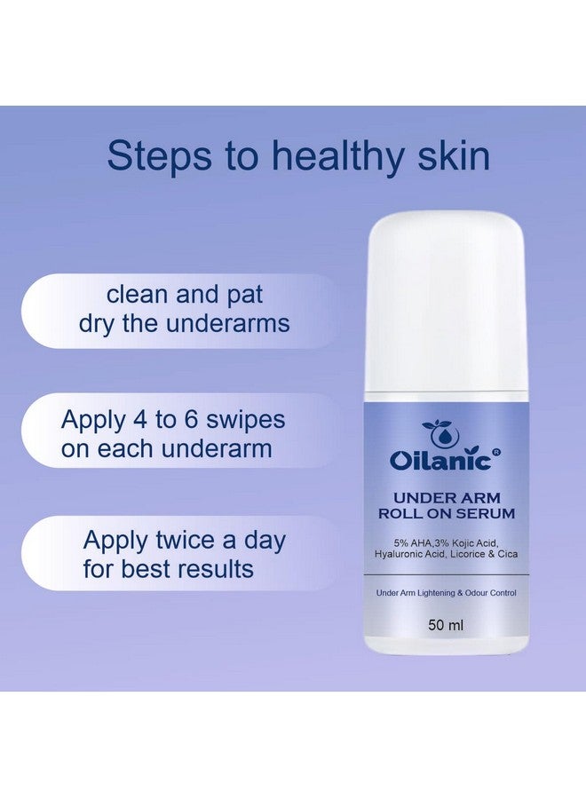Oilanic Underarm Roll On Serum for Women and Men (Pack of 2, Each 50 ml)|Prevents Body Odour, Brightens Skin and Exfoliates Underarms Removes Hyperpigmentation Serum for Brighter Underarm - Image 5