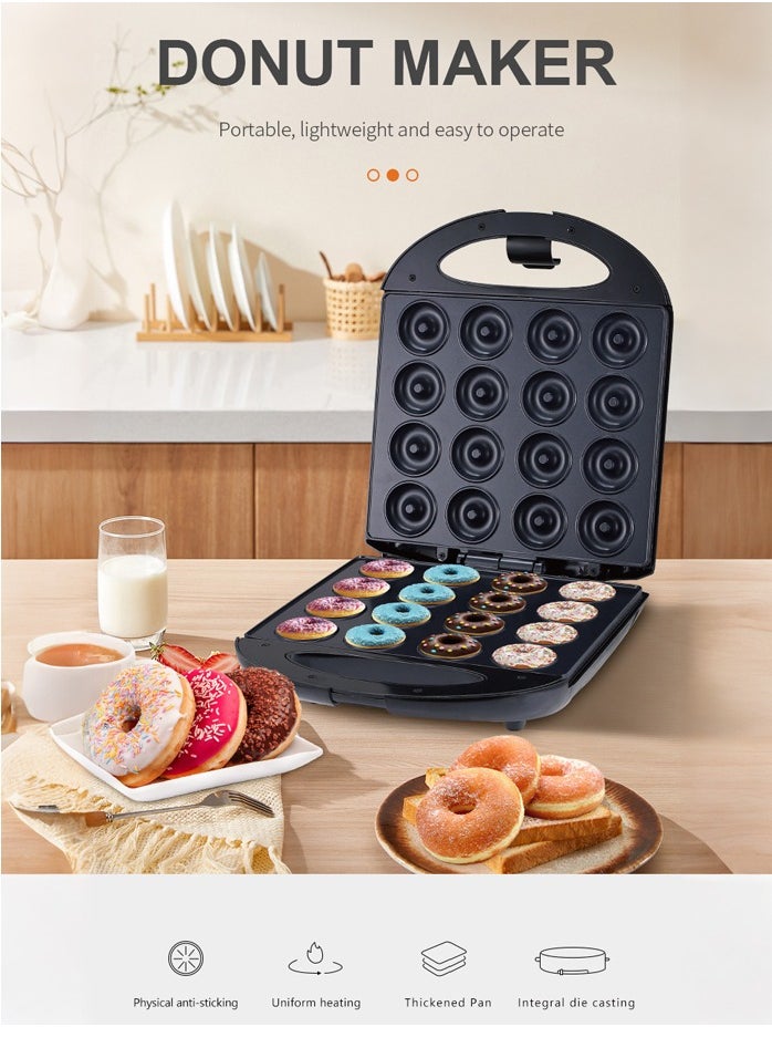 sokany - Mini Electric Donut Maker,Doughnut Machine,1400W Non-Stick Plates,Double-Sided Heating Makes 16 Doughnuts for Kid Breakfast, Snacks, Maker Nuts or Vegan Donuts,SK-08002 - Image 1