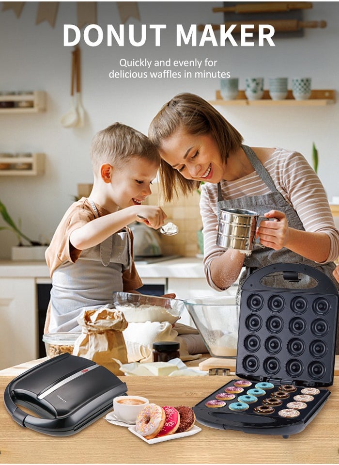 sokany - Mini Electric Donut Maker,Doughnut Machine,1400W Non-Stick Plates,Double-Sided Heating Makes 16 Doughnuts for Kid Breakfast, Snacks, Maker Nuts or Vegan Donuts,SK-08002 - Image 1
