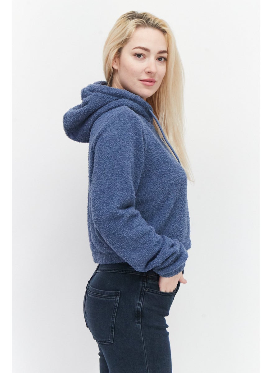 Ellesse - Women Sportswear Fit Brand Logo Drawstring Hoodie, Dusty Blue - Image 1