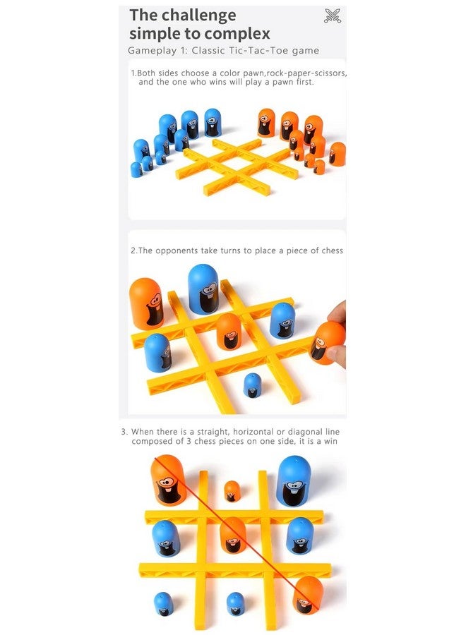 Goyal's Tic Tac Toe Gobble Stack Mind Challenging Strategy Game for Kids & Adults (Multi Color) - Image 4