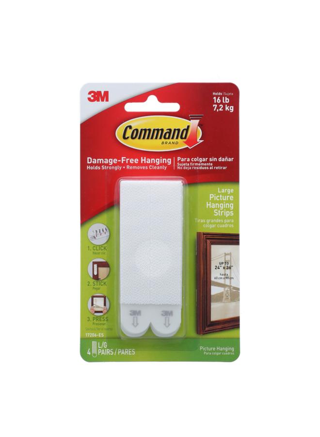 Command 4-Piece Picture Hanging Strips White Large 17206-ES - Image 1