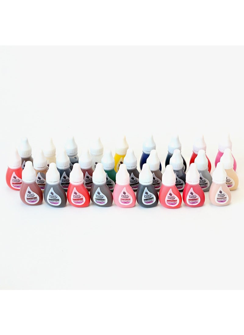 Biotouch - 3 Color Permanent Makeup Tattoo Ink Makeup Pigment Liquid Safe Tattoo Supply Professional Eyebrow Eyeliner Microblading Embroidery Ink (3ml, Pure Black+Coffee+Dark Choco) - Image 1