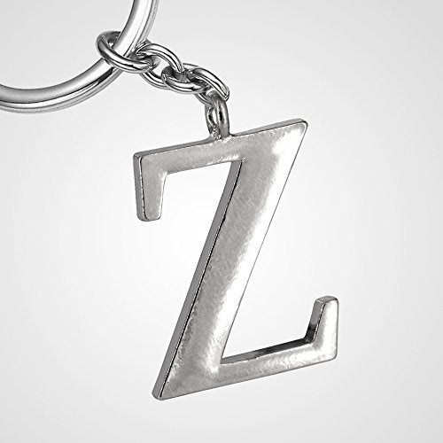 Monnel Z546_B Adorable Alphabet Initial Letter Z Keychain Key Ring (Silver) - Image 2
