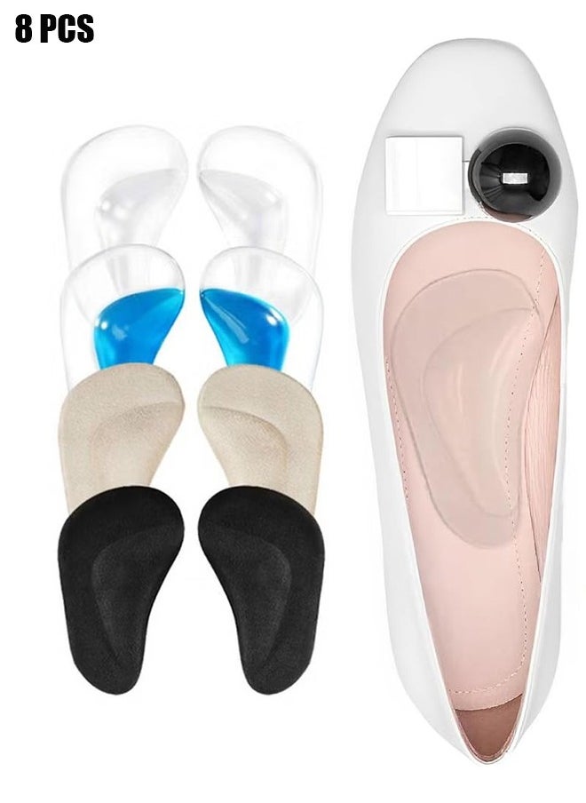 HY Reusable Arch Support Inserts for Plantar Fasciitis Relief, Self-Adhesive Arch Support Insoles for Flat Feet, Thicken Gel Foot Arch Support Insoles for Women and Men to Relieve Feet Pressure- 4 Pairs  - Image 1