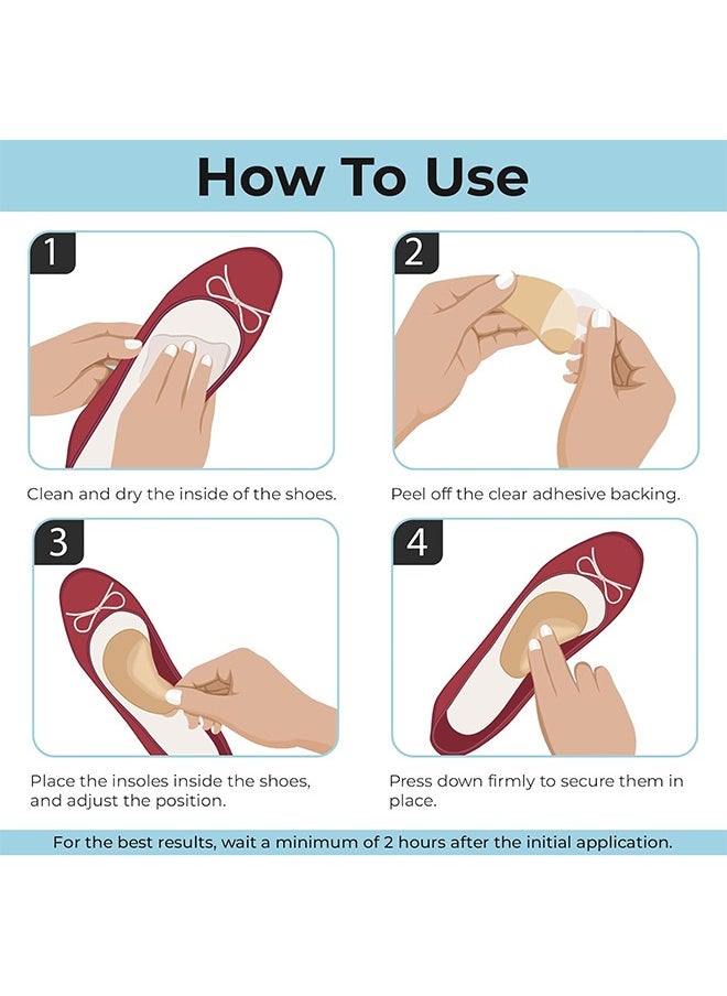 HY Reusable Arch Support Inserts for Plantar Fasciitis Relief, Self-Adhesive Arch Support Insoles for Flat Feet, Thicken Gel Foot Arch Support Insoles for Women and Men to Relieve Feet Pressure- 4 Pairs  - Image 3